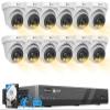 4COVR 4K PoE Security Camera System 16 Channel, 2-Way Talk & Smart Full Color Night Vision, AI Smart Detection, 4TB NVR Surveillance for Business, 12X 8MP Commercial Dome IP Camera IP67, LY97KA8M1612 view 1