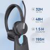 Yealink WH64 Hybrid DECT& Bluetooth Wireless Headset, 492ft Range Mono Teams UC Headphones with DECT Dongle & Charging Stand, 3X Mic, 26H Talk Time,Portable Single Headsets for PC,Cellphone,Laptop view 4