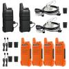 Retevis RT22 Walkie Talkies Two-Way Radios Long Range with Earpiece(2 Pack, Black) Bundle with RT22 Orange Rechargeable Walkie Talkies(4 Pack), Portable Handheld Radio for Outdoor Hiking Travel view 1