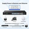 Tenda 28 Port Gigabit PoE Switch, Network Switch with 24 Port PoE+@410W, 2*Gigabit Uplink & 2*SFP, Plug & Play, One-Key VLAN/Priority/Extend Mode, Desktop/Rackmount/Wallmount, Sturdy Metal (TEG1128P) view 3