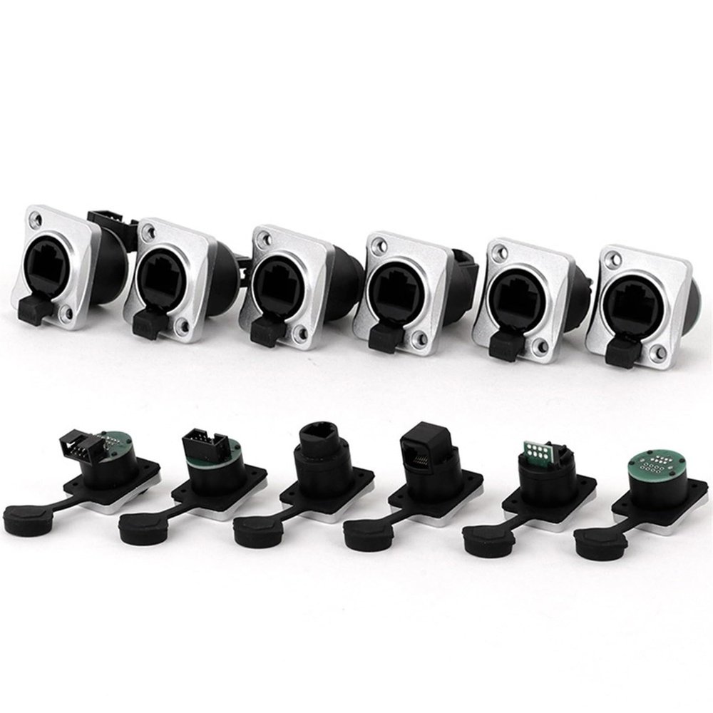10Pcs D Type RJ45 CAT5 Ethernet Network Connector Female Module Bulkhead Panel Mount Coupler(10xA1014)