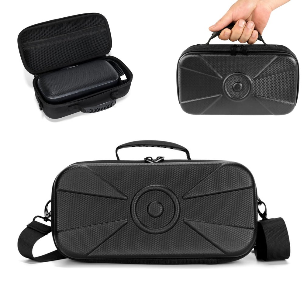 XBERSTAR Speaker Case for Bose SoundLink Max Speaker Carrying Case Hard Travel Storage Bag with Shoulder Strap, Black, Modern