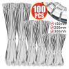 20-100Pcs Stainless Steel Cable Ties Exhaust Wraps Coated Locking Heavy Duty Multi-Purpose Self-Locking Metal Cable Wire Zip Tie(4.6x300mm,100PCS) view 4