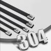 100Pcs 304#Stainless Steel Metal Black Cable Ties Self-locking High Temperature Resistance Oxidation Resistance 4.6mm Ties(4.6x150mm) view 3