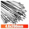 20-100Pcs Stainless Steel Cable Ties Exhaust Wraps Coated Locking Heavy Duty Multi-Purpose Self-Locking Metal Cable Wire Zip Tie(4.6x200mm,60PCS) view 2