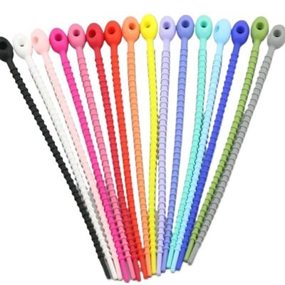20Pcs/Lot Silicone Reusable Bag Ties Twist Wire Fasten Cable Zip Tie Headset Data Line Wire Universal Tie