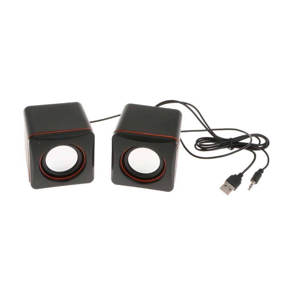 AsrMyjcx Mini Wired USB Powered Stereo Computer Speaker for Desktop