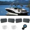 Rockville RGHR2 Bundle: Marine Gauge Receiver w/ Bluetooth, USB, Radio, Wired Remote, (4) HP65S 6.5 in 250W Black Swivel Boat Speakers, (2) 50 Ft 16 Gauge OFC Speaker Wires, 7-items view 1