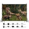 15x10ft Dinosaur Backdrop Tropical Jungles 3D Photography Background Forest Green Plants Banner Decorations Boys Kids Dino Theme Birthday Party Portrait Photo Booth Props view 4