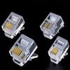 100PCS/lot RJ11 6P2C 6P4C 6P6C Telephone Internet Modular Plug Jack RJ11 Connector RJ-11 Crystal Heads Gold-Plated - (Pins: 6P4C) view 1