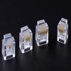 100PCS/lot RJ11 6P2C 6P4C 6P6C Telephone Internet Modular Plug Jack RJ11 Connector RJ-11 Crystal Heads Gold-Plated - (Pins: 6P4C) view 2