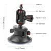 FotStdio Suction Cup Camera Mount Magic Arm with 360 Adjustment & Locking Knobs for Insta360 X3/Go Pro Max/DJI OSMO 360, Standard 1/4"-20 Thread Tripod Mount view 3