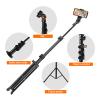 Dpofirs Cell Phone Camera Tripod, 17in to 64in Adjustable Extension Selfie Tripod with 360 Degree Rotation Holder, Portable Remote Phone Mount Stand for Video Recording, Dpofirs6txqvy5s2i view 2