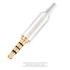 10PCS/lot 4 Poles Stereo 3.5mm Male Plug Connector + Tails Cooper Tube Gold Plated Plug Jack 3.5mm Wire Connector Earphone For DIY - (Color: White-Crystal Tail) view 1
