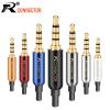 10PCS/lot 4 Poles Stereo 3.5mm Male Plug Connector + Tails Cooper Tube Gold Plated Plug Jack 3.5mm Wire Connector Earphone For DIY - (Color: White-Crystal Tail) view 2