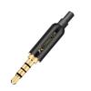 10PCS/lot 4 Poles Stereo 3.5mm Male Plug Connector + Tails Cooper Tube Gold Plated Plug Jack 3.5mm Wire Connector Earphone For DIY - (Color: White-Crystal Tail) view 3