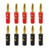10Pcs Red Black 4mm Banana Plug Socket Speaker Cable Connector Gold Plated/Nickel Plated 4mm Banana Male Female Binding Post - (Color: A-5RD 5BK) view 1
