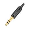 10pcs Aluminum Jack 3.5 Earphone Plug with Tail plug clamps 3.5mm 3 pole Stereo Male Plug Gold Plated Wire Connector - (Color: Mix - Crystal Tail) view 3