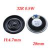 2PC 8R 32R 0.5W Acoustic Speaker 8 Ohm Speaker Diameter 20 23 26 28 30 32 36 40 50 MM Circular Speaker For Audio For DIY Electronics - (Color: Q-32R 0.5W 28MM) view 2