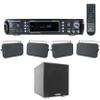 Rockville Bundle: RPA60BT V2 1000W 2-Ch USB Home Theater Bluetooth Receiver Bundle, Rock Shaker Subwoofer Sub & (2) HP65S-8 Black 6.5" Indoor/Outdoor Swivel Home Theater Speakers (4 Items) view 1