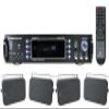 Rockville HP65S-8 Bundle: (4) 6.5" 8-Ohm Black Indoor/Outdoor Swivel Home Theater Speakers, RPA60BT V2 1000W 2-Channel Bluetooth USB DJ Karaoke Amplifier Mixer, 5-Items view 1