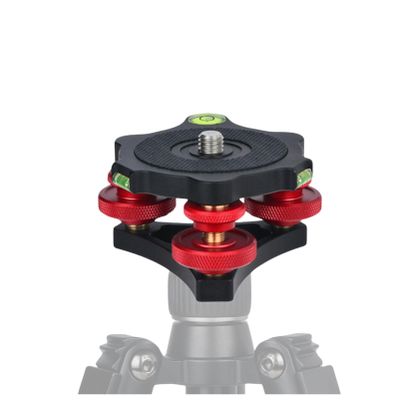 Tripod Head Leveling Base, 3/8 Inch Thread, +/-5 Degree Adjustment, Level for Camera Stabilization, Universal Compatibility with Tripods and Monopods, Lightweight Aluminum Alloy Design