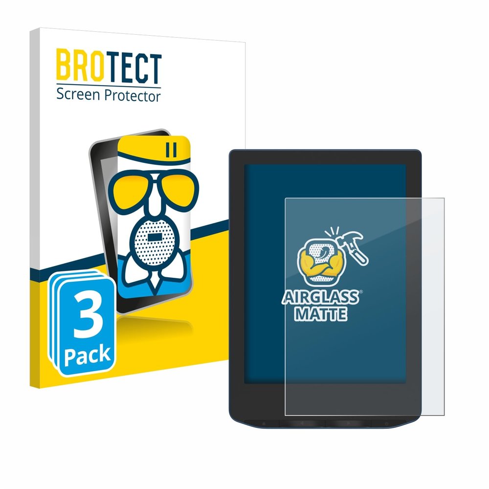 brotect Anti-Glare Glass Screen Protector Matte Compatible with Pocketbook Verse Pro Color (3 Pack) - Anti-Scratch 9H Protection Film