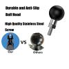 Mohists 1'' Ball Adapter with M6 x 1.0mm Threaded Post Ball Mount Compatible with RAM Mounts B Size 1 Inch Portable Screw Ball Head for Bike,Motorcycle,ATV,Rearview Mirror, Black, Medium view 3