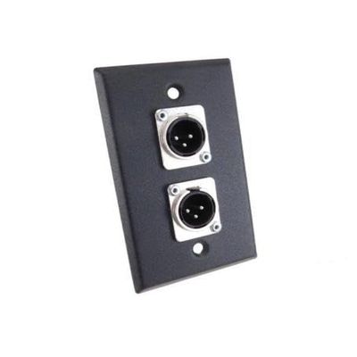usbargainsound.com PROCRAFT SPL-2XM-BK 1 Gang Black Steel Wall Plate Loaded w/ 2) XLR Male