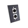 usbargainsound.com PROCRAFT SPL-2XM-BK 1 Gang Black Steel Wall Plate Loaded w/ 2) XLR Male view 1