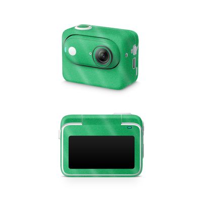 Glossy Glitter Skin Compatible with Insta360 GO 3 (2023) - Solid Green - Premium 3M Vinyl Protective Wrap Decal Cover - Easy to Apply | Crafted in The USA by MightySkins