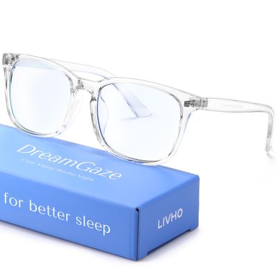 livho Blocking Gaming Glasses Blue Green Light for Computer Sleeping, Dual Coatings Red Lenses, for Women & Men