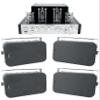 Rockville HP65S-8 Bundle: (4) 6.5-in 8-Ohm Black Indoor/Outdoor Swivel Home Theater Speakers, BluTube 70W Tube Amplifier Bluetooth Stereo Receiver, 5-Items
