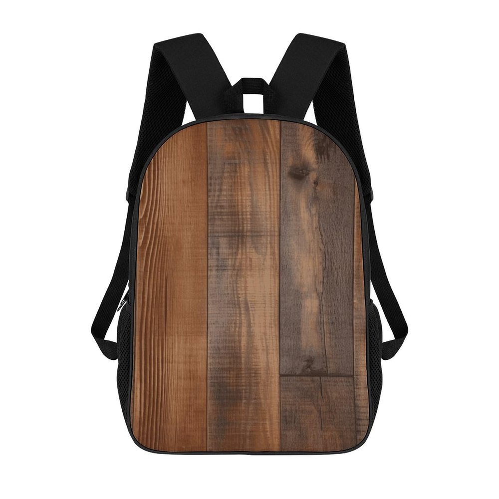 NWTRJ Brown Wooden Casual Backpack Lightweight Waterproof Laptop Bag Travel Daypack for Women Men, 17inch, Style