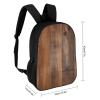 NWTRJ Brown Wooden Casual Backpack Lightweight Waterproof Laptop Bag Travel Daypack for Women Men, 17inch, Style view 2
