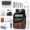 NWTRJ Brown Wooden Casual Backpack Lightweight Waterproof Laptop Bag Travel Daypack for Women Men, 17inch, Style view 3
