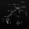 Monitor Arm Single Monitor Mount Arm, Supports 17-42" Screens and 33 lbs, Adjustable Gas Spring Mount with 31 RGB Lighting Modes and USB Port, C-Clamp & Grommet Adjustable Monitor Stands(Black) view 2