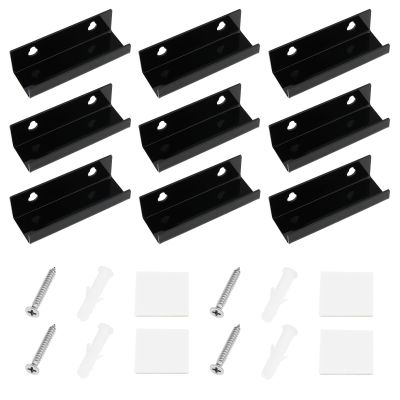 Be In Your Mind 12 Sets Vinyl Record Wall Mount Shelf Acrylic Album Record Holder Display Shelf LP Albums Shelves Black Wall Mounted Record CD Rack