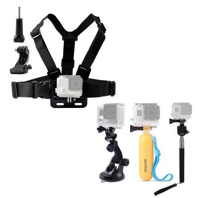 Chest Harness Mount Action Camera Selfie Stick Floating Hand Grip Suction Cup Mount Compatible with Gopro Hero 12 11 10 9 8 7 /AKASO/Dragon Touch/Vemont/Remali Capature Cam/WOLFANG Action Camera