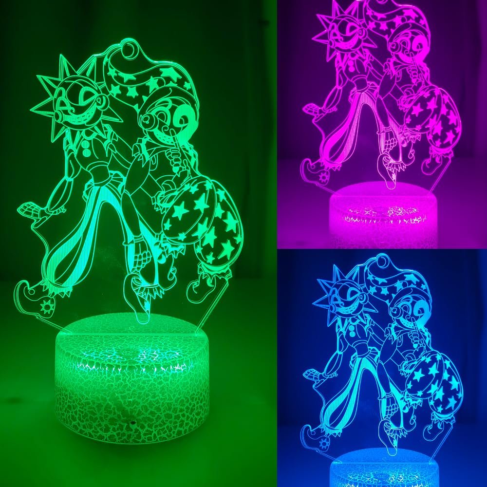 3D Illusion Night Light LED Lamp with Remote Control 16 Color Changing Visual Bedroom Decoration (Smiles 2)