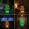 3D Illusion Night Light LED Lamp with Remote Control 16 Color Changing Visual Bedroom Decoration (Smiles 2) view 2