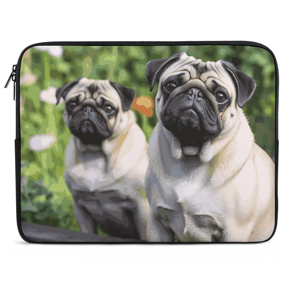 Laptop Case Sleeve 13inch Shockproof Laptop Case Pugs in The Garden Laptop Sleeve Carrying Case