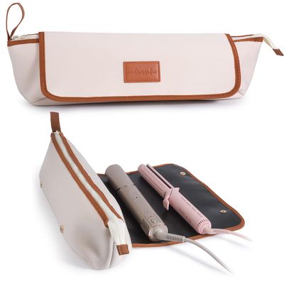 tressific Large Hair Tools Travel Bag with Heat Resistant Mat for Curling Irons, Flat Irons, and Styler Brushes | Protective Organizer for Travel & Home