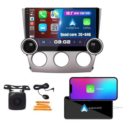 Display Knobs CarPlay/Android Auto Autoradio Android FM Radio Car Navigation Stereo Pad Player GPS 10.1" QLED Touch Screen 2 Din Headunit Tablet for Toyota Camry 2007-2011 Manual AC Quad Core 2G+64G