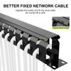 1U 19 Inch Cable Management Black Server Rack Wire Metal Rack Mount Cable Management with Cover and Mounting Screws for Network Cabinet view 4