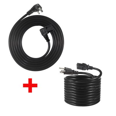 10FT and 12FT Black NEMA 5-15P to C13 3 Prong AC Power Cord