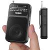 PRUNUS J-555 Pocket Radio AM FM USB-C Charging& Battery Operated, Excellent Reception& Clear Speaker and Headphone Jack, Back Clip, Flashlight, Transistor Radios, Portable Radios AM FM, Mini Radio view 1