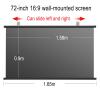 Metal Anti-light Projection Cloth Screen 60"/72" Wall-mounted Manual Roll-Up Projector Screen Support Double Sided Projection for Home Theater backyard Outdoor Indoor, 2 Styles(4K anti-light,16:9 72in view 2
