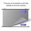 Metal Anti-light Projection Cloth Screen 60"/72" Wall-mounted Manual Roll-Up Projector Screen Support Double Sided Projection for Home Theater backyard Outdoor Indoor, 2 Styles(4K anti-light,16:9 72in view 3