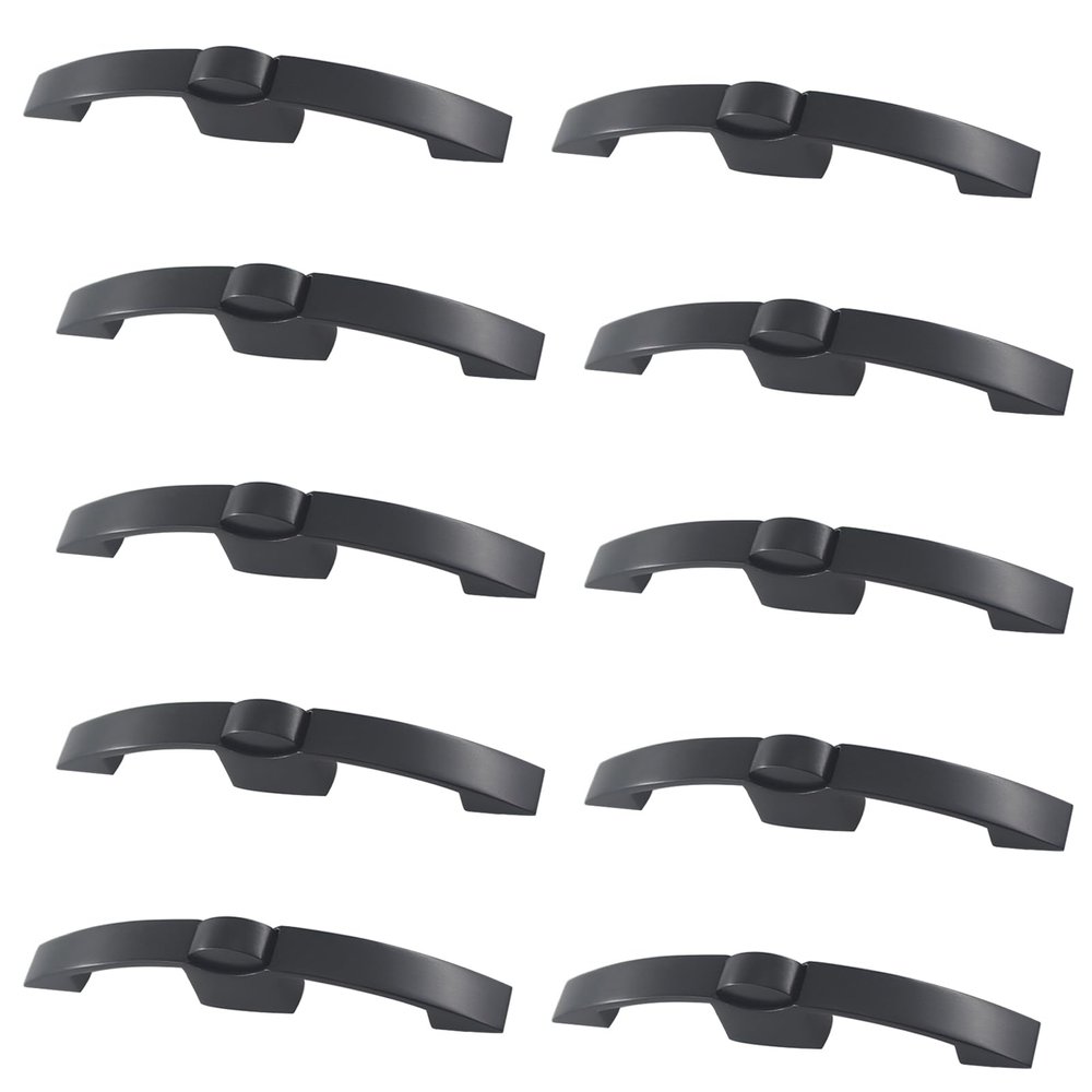 FOTN 10 Packs Black Arc Push Button Pull Lock Handle Lock for Caravan, RV, Cupboard, Yacht, Boat Cabinet Furniture Drawer, Zinc Alloy Handle Hanging Latch Lock for Caravan RV Cabinet